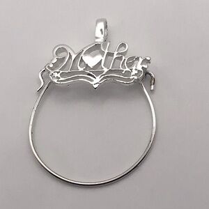 VTG Sterling Silver Charm Holder ‘ Mother ‘ Pendant 1.6”